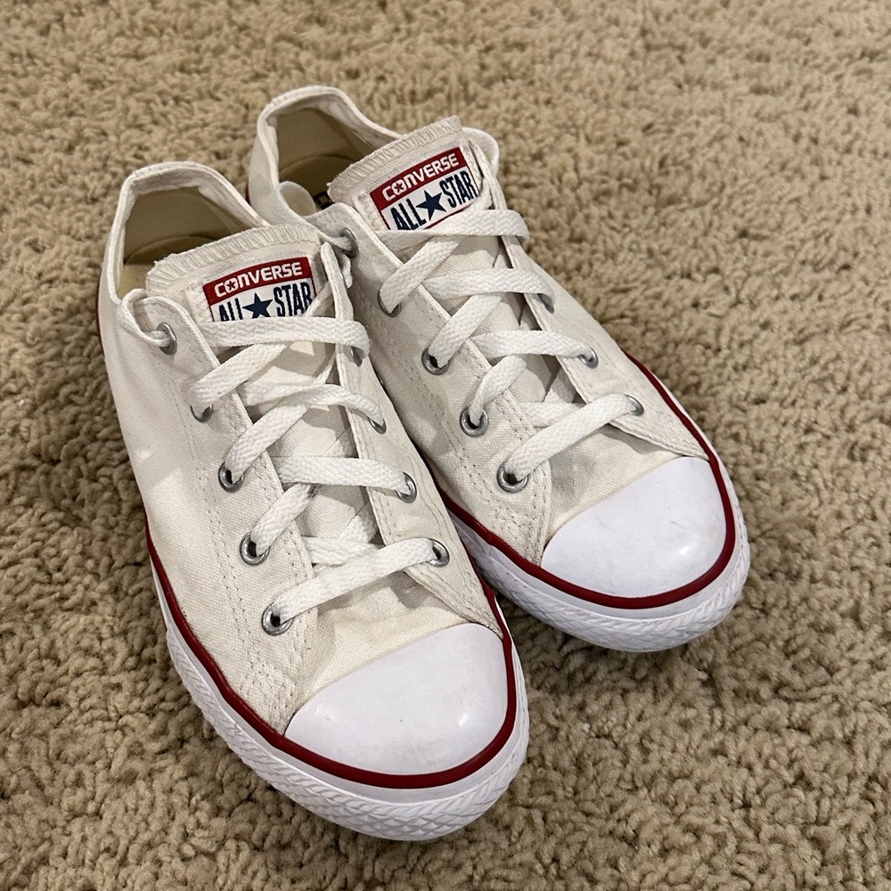 Barely worn white converse.   B/S/P free home.